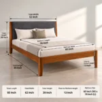 Evora Teak Wood Queen Size Cot 3