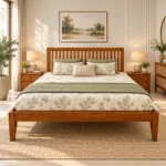 Faro King Size Wooden Cot In Teak Wood