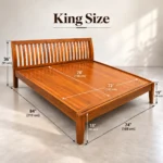 Faro King Size Wooden Cot In Teak Wood 2