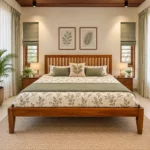 Faro Queen Size Bed In Teak 8