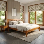 Faro Queen Size Bed In Teak Wood