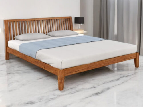 Faro Queen Size Wooden Cot In Teak Wood