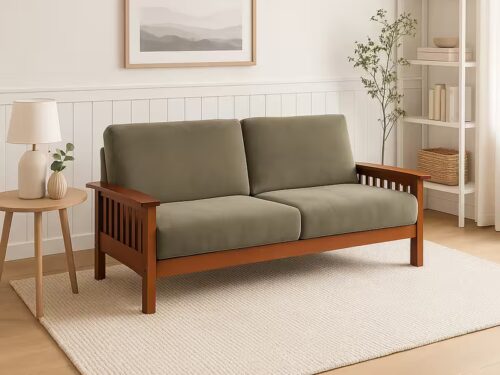 Avanza 3 seater teak wood wooden sofa