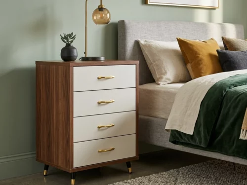 4 Drawer Engineering Bed Side Table