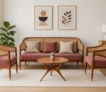 imperial cane rattan teak wood 3+1+1 sofa set - ahd furniture