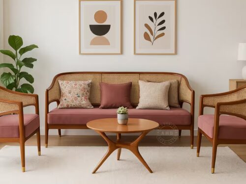 imperial cane rattan teak wood 3+1+1 sofa set - ahd furniture