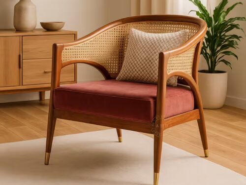 imperial cane rattan teak wood sofa 1 seater - ahd furniture