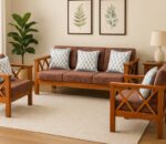 nano teak wood wooden sofa set with cushion (1)