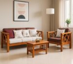 nano teak wood wooden sofa set with cushion (3)