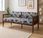Ribble Wooden Sofa Set, Floral Pattern Fabric Upholstery, High Density Spring Cushion, Handcrafted, Termite Resistant - Image 5