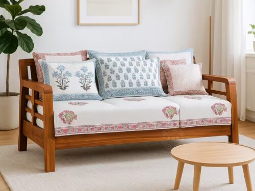 ritz teak wood 3 seater wooden sofa in teak - ahd furniture