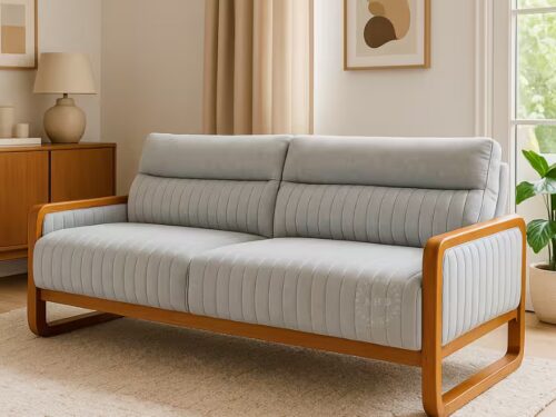 xylo teak wood three seater wooden sofa - ahd furniture