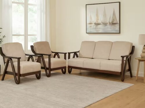 Modern Nest teak wood sofa set 3+1+1 (1)