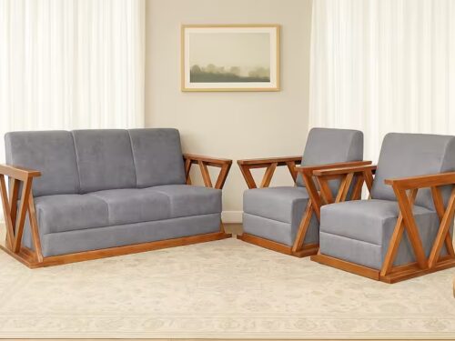 Timeless teak wood sofa set 3+1+1