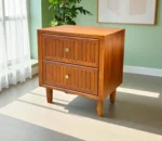 Chelsea Bed Side Table In Teak Wood - Teak Wood, With Storage - Image 4