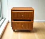 Chelsea Bed Side Table In Teak Wood - Teak Wood, With Storage - Image 5