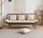 Tropicana 3 seater wooden teak wood rattan sofa (5)