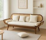 Tropicana 3 seater wooden teak wood rattan sofa (5)
