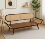 Tropicana 3 seater wooden teak wood rattan sofa (5)