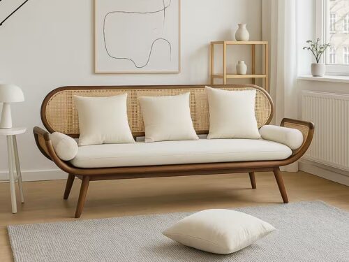 Tropicana 3 seater wooden teak wood rattan sofa (5)