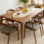 Carlow 6 Seater Teak Wood Dining Table Set with Cushioned Chairs