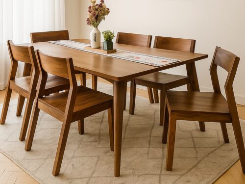 Dima Dining Table With Cadillac Dining Chair In Teak Wood