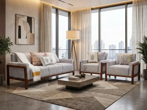 Dimple Teak wood wooden sofa set