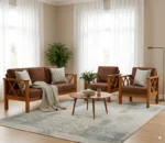 nano teak wood wooden sofa set with cushion (2)