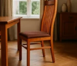 Plain 6 Seater Wooden Dining Table Set With Curved Reaper Chair in teak wood (3)