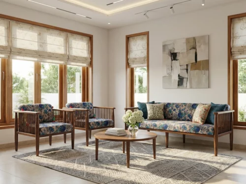 Ribble Wooden Sofa Set Hard Wood