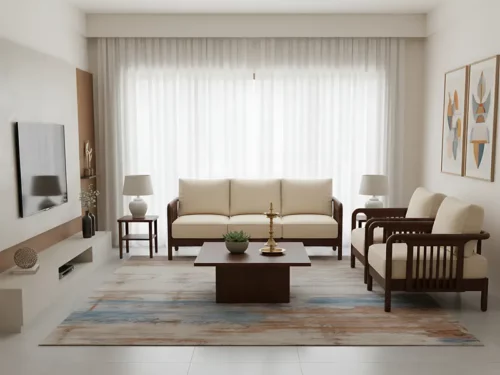 munich wooden sofa set