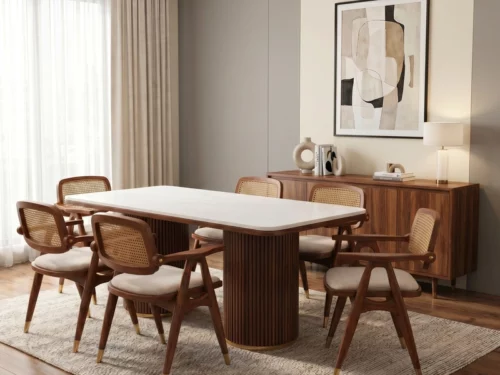 Aurora 6 Seater Marble Top Dining Table