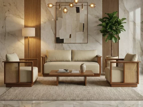 Canewood Wooden Sofa Set 3+1+1