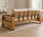 Oslo Scandinavian Mahogany Wood Sofa – Teak Finish (3)