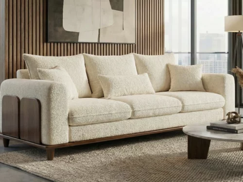 Tevora 3 seater wooden sofa
