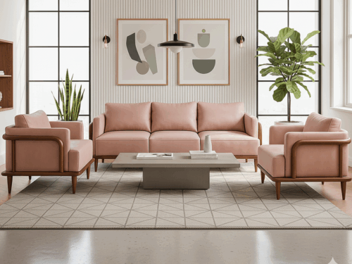 Blushwood Sofa Set – Modern Living Room Sofa with Solid Wood Frame