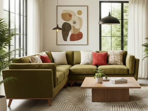 Viro Extravagance wooden framed fabric sofa corner sofa