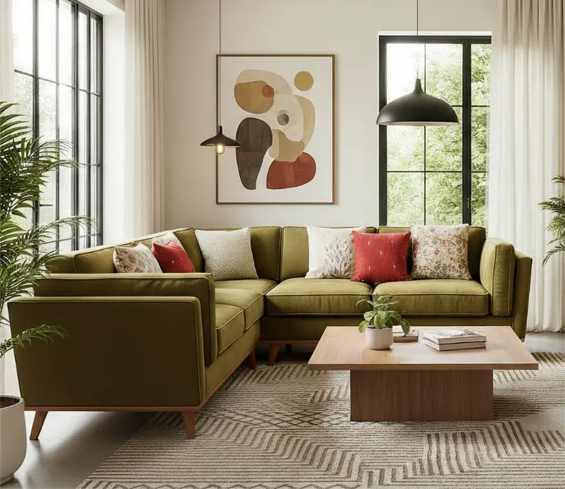 Viro Extravagance wooden framed fabric sofa corner sofa