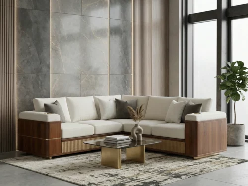 Astra 3 Seater Wooden Corner Sofa 6