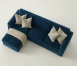 L-shaped Velvet Sectional Sofa with Chaise