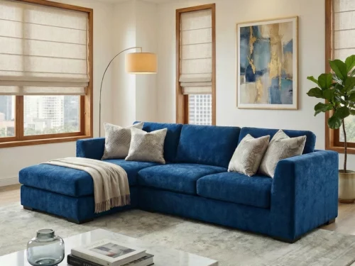 L-shaped Velvet Sectional Sofa with Chaise