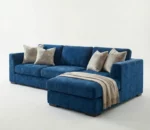 L-shaped Velvet Sectional Sofa with Chaise