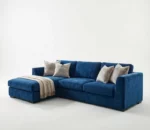 L-shaped Velvet Sectional Sofa with Chaise