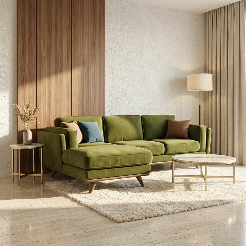 Viro Extravagance L Shaped Wooden Sofa 3
