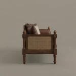 Victorian Cane-Back 3 seater wooden sofa in teak wood (7)