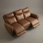 Aria 3 Seater brown leatherette Recliner Sofa (5)