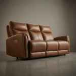 Aria 3 Seater brown leatherette Recliner Sofa (6)
