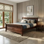 Gemma Wooden King Size Bed In Mahogany Wood 3