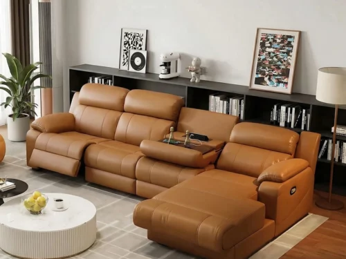 Bruno Premium L Shaped Recliner Sofa With Right Aligned Chaise 15