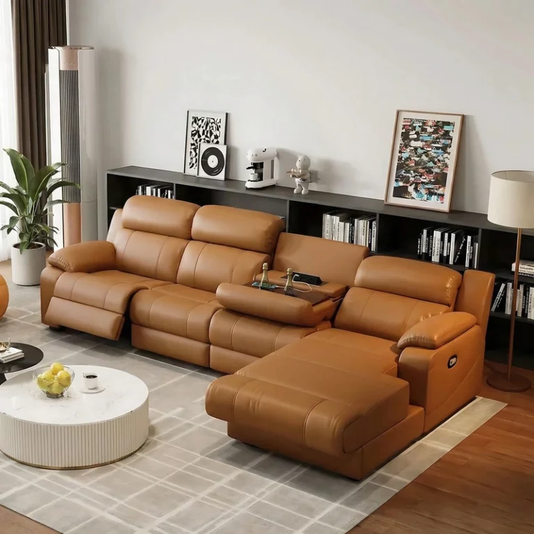 Bruno Premium L Shaped Recliner Sofa With Right Aligned Chaise 15